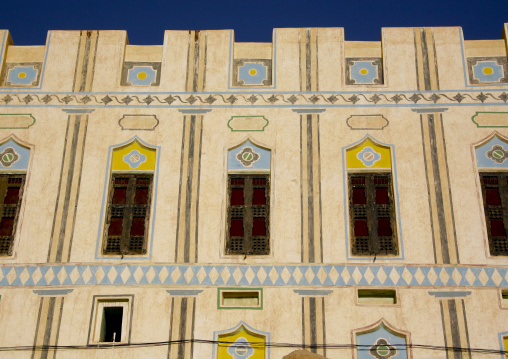 Front Of A Traditional Building Decorated With Colourful Paintings, Hadramaut, Yemen