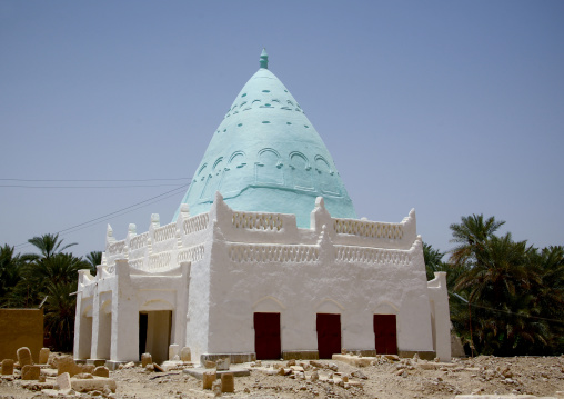 Muslim Tomb With Light Blue Cone Roof, Tarim, Yemen