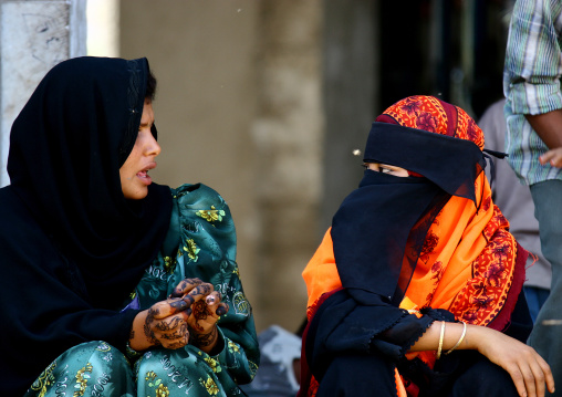 Two Veiled Women Chatting, Sanaa, Yemen