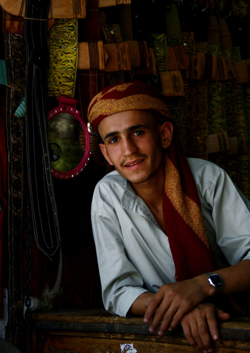 Portrait Of A Jambia And Belt Seller, Souk Of Sanaa, Yemen