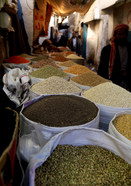 Lentils And Beans In The Souq Of Sanaa, Yemen