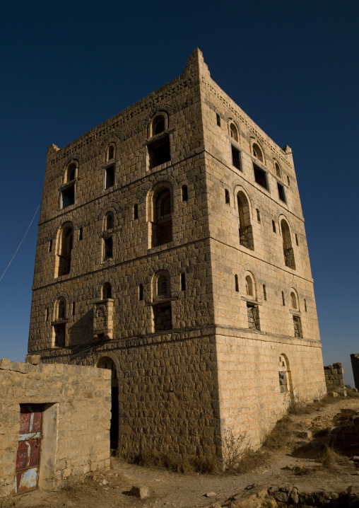 Three Storey Traditional Fort In Hajja, Yemen