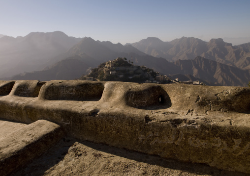Roof Overlooking The City Of Hajja And The Mountains Surrounding It, Hajja, Yemen