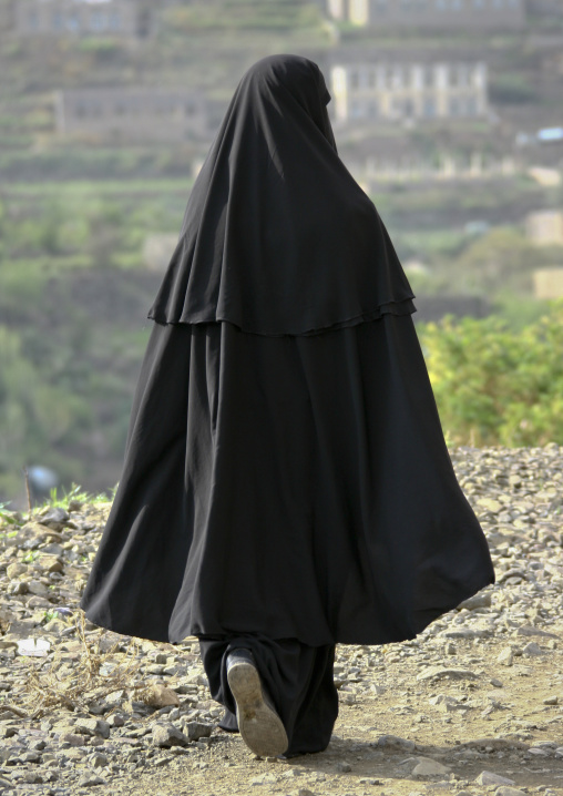 Veiled Woman Walking, Ibb, Yemen