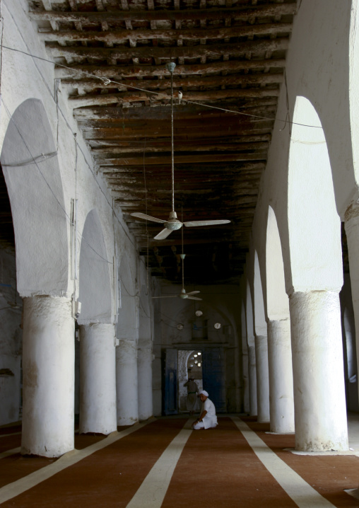 Man Sitting Under The Arcades Of The Mosque, Zabid, Yemen