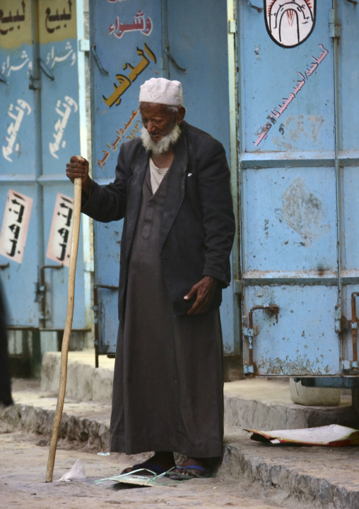 Blind Old Man Standing In The Street, Al Hodeidah, Yemen