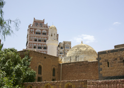 Traditional houses in the old city featuring ornamental facades, Amanat Al-Asemah, Sanaa, Yemen