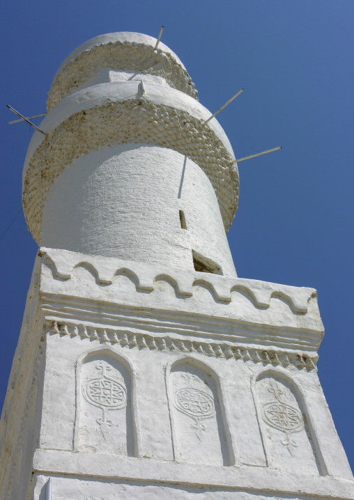 White Mosque minaret of Ahmed Ibn Alwan, Taiz Governorate, Yafrus, Yemen