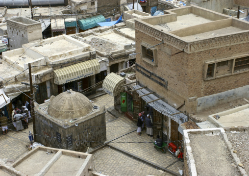 High angle view of the old city, Amanat Al-Asemah, Sanaa, Yemen