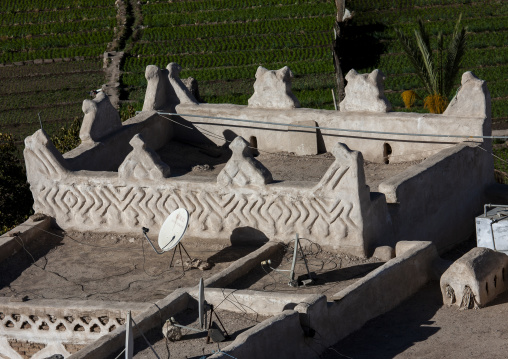 Traditional houses in the old city featuring ornamental facades, Amanat Al-Asemah, Sanaa, Yemen