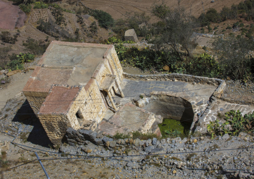 High angle view of a water cistern, Sanaa Governorate, Kholan, Yemen