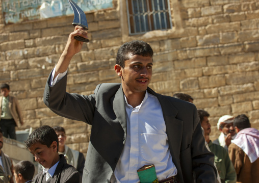Wedding dancers with jambiyas, Amran Governorate, Thula, Yemen