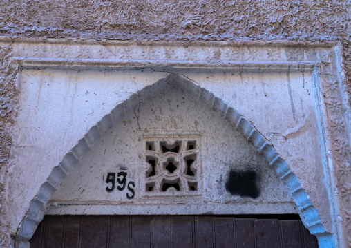Decoration above a traditional house door, North Africa, Ghardaia, Algeria