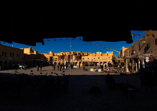 Carpet shops in the market square, North Africa, Ghardaia, Algeria