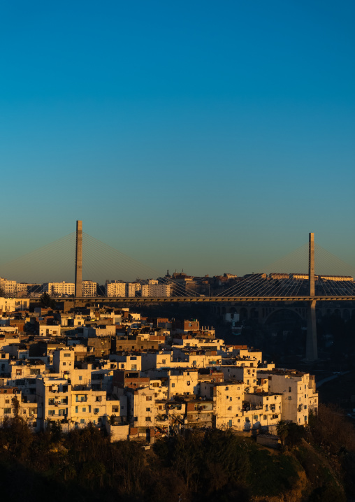 View of the town and Salah Bey Viaduct, North Africa, Constantine, Algeria