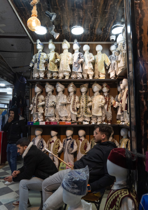 Circumcision traditional clothing for boys shop, North Africa, Constantine, Algeria