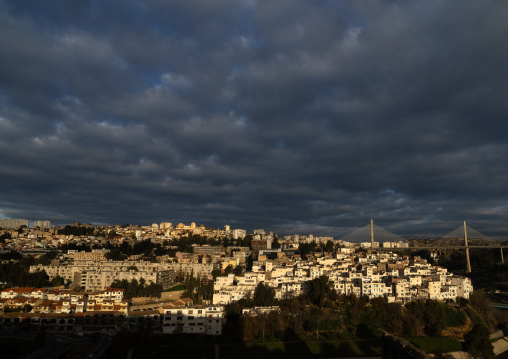 View of the town and Salah Bey Viaduct, North Africa, Constantine, Algeria