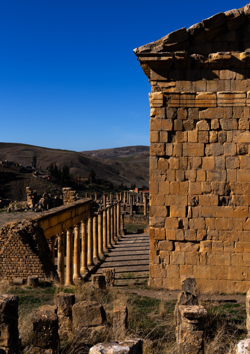 The Severian Temple in the Roman ruins, North Africa, Djemila, Algeria
