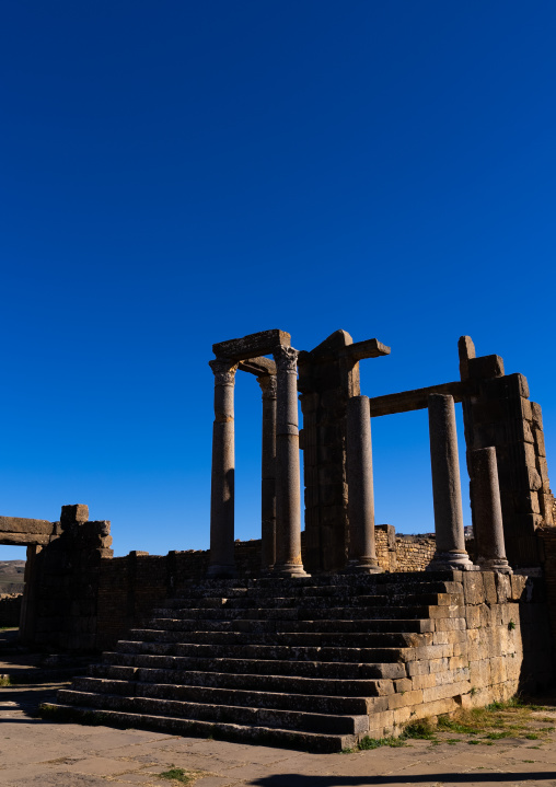 Temple to Venus Genetrix in the Roman ruins , North Africa, Djemila, Algeria
