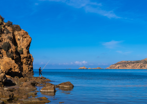 Fisherman in Madagh beach, North Africa, Oran, Algeria