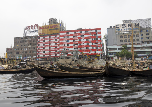 Local boats on Buriganga river, Dhaka Division, Keraniganj, Bangladesh