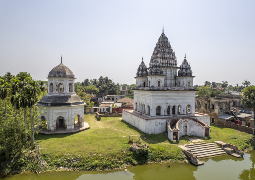 Aerial view of the Roth temple and Shiva Temple, Rajshahi Division, Puthia, Bangladesh