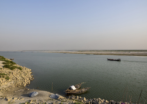 Local boat on a quiet river, Rajshahi Division, Rajshahi, Bangladesh