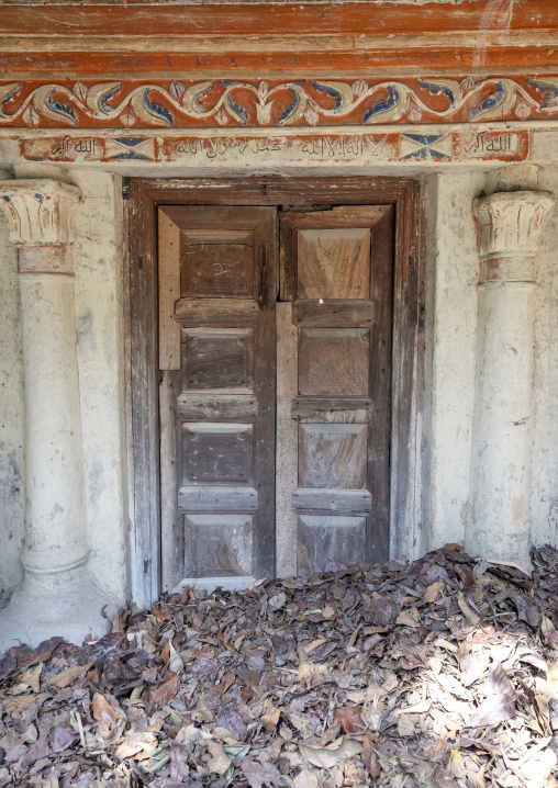 Plasterwork decorations in an old house, Rajshahi Division, Manda, Bangladesh