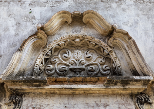 Stucco ornament over a door in Panam Nagar historic city, Dhaka Division, Sonargaon, Bangladesh