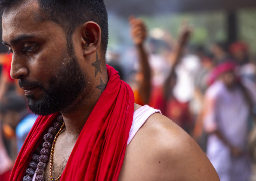 Portrait of a Hindu devotee in Lal Kach festival, Dhaka Division, Munshiganj Sadar, Bangladesh