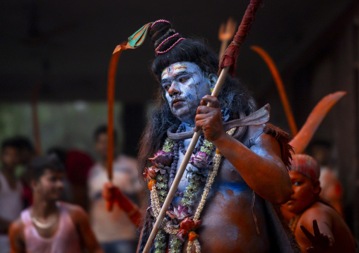 Lord Shiva procession during Lal Kach festival, Dhaka Division, Munshiganj Sadar, Bangladesh