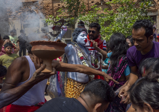Lord Shiva procession with devotees at Lal Kach festival, Dhaka Division, Munshiganj, Bangladesh