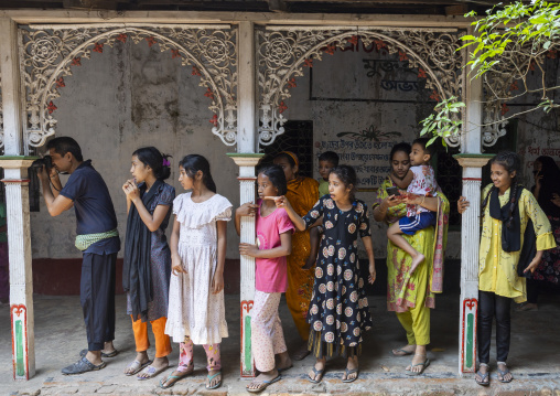 Bangladeshi hindu people under ornate Ironwork, Dhaka Division, Munshiganj, Bangladesh