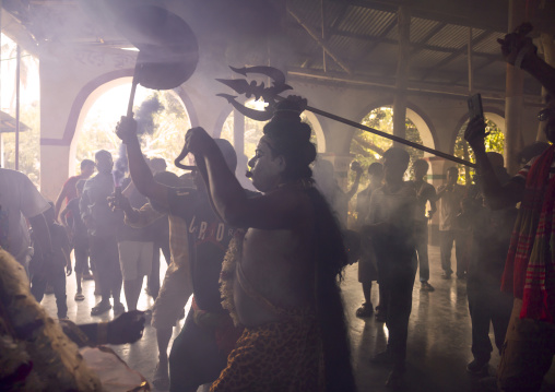 Lord Shiva procession with devotees at Lal Kach festival, Dhaka Division, Munshiganj, Bangladesh