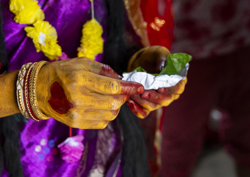 Hands of a goddness during Charak Puja hindu festival, Sylhet Division, Sylhet, Bangladesh