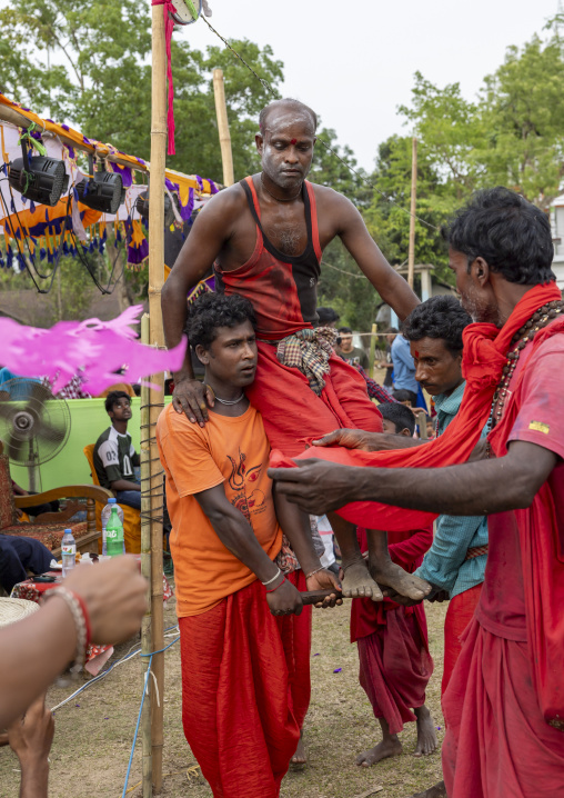 Devotees performing during Charak Puja hindu festival, Sylhet Division, Kamalganj, Bangladesh