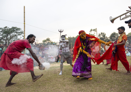 Lord Shiva and Parvati during Charak Puja hindu festival, Sylhet Division, Kamalganj, Bangladesh