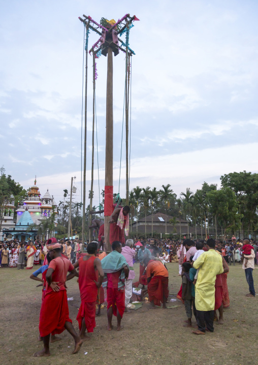 Body suspension with hooks during Charak Puja hindu festival, Sylhet Division, Kamalganj, Bangladesh