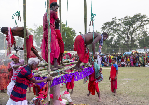 Body suspension with hooks during Charak Puja hindu festival, Sylhet Division, Kamalganj, Bangladesh