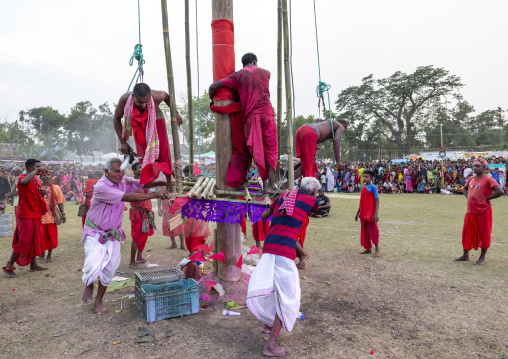 Body suspension with hooks during Charak Puja hindu festival, Sylhet Division, Kamalganj, Bangladesh