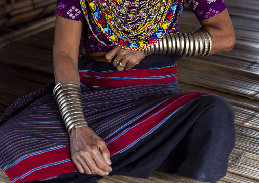 Tripura tribe woman with traditional bracelets, Chittagong Division, Rowangchhari, Bangladesh