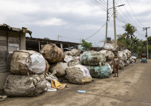 Plastic bags for recycling in a factory, Chittagong Division, Chittagong, Bangladesh