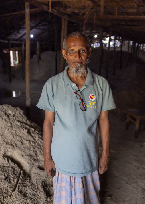 Bangladeshi director of a salt factory, Chittagong Division, Chittagong, Bangladesh