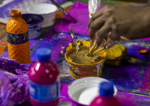 Block printing workshop in Dhaka New Market, Dhaka Division, Dhaka, Bangladesh