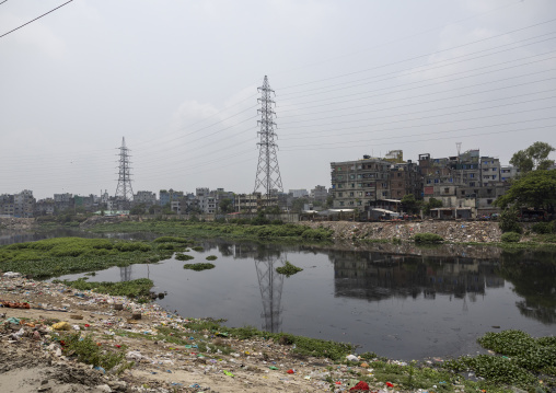 Electric pylons in the city center, Dhaka Division, Dhaka, Bangladesh