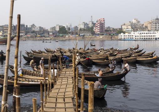 Canoes on Buriganga river, Dhaka Division, Keraniganj, Bangladesh
