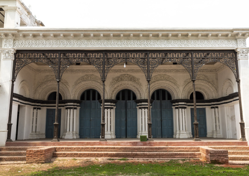 Ornate ironwork in a temple near Teota Zamindar Bari, Dhaka Division, Shivalaya, Bangladesh