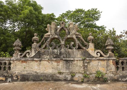 Old heritage house roof decoration at Pakutia Zamindar Bari, Dhaka Division, Nagarpur, Bangladesh