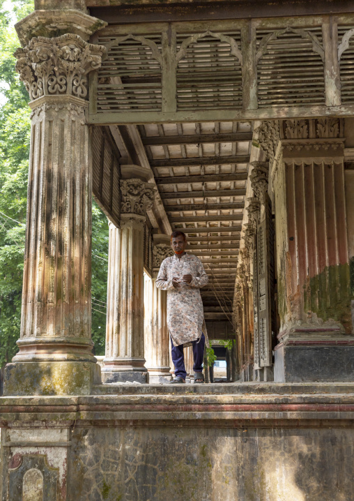 Bangladeshi man in an heritage house at Pakutia Zamindar Bari, Dhaka Division, Nagarpur, Bangladesh