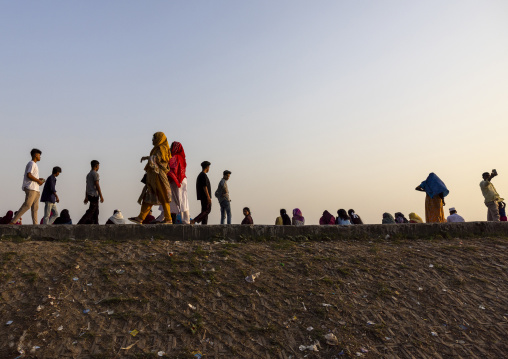 Bangladeshi people relaxing in Kalitola ghat, Rajshahi Division, Rajshahi, Bangladesh